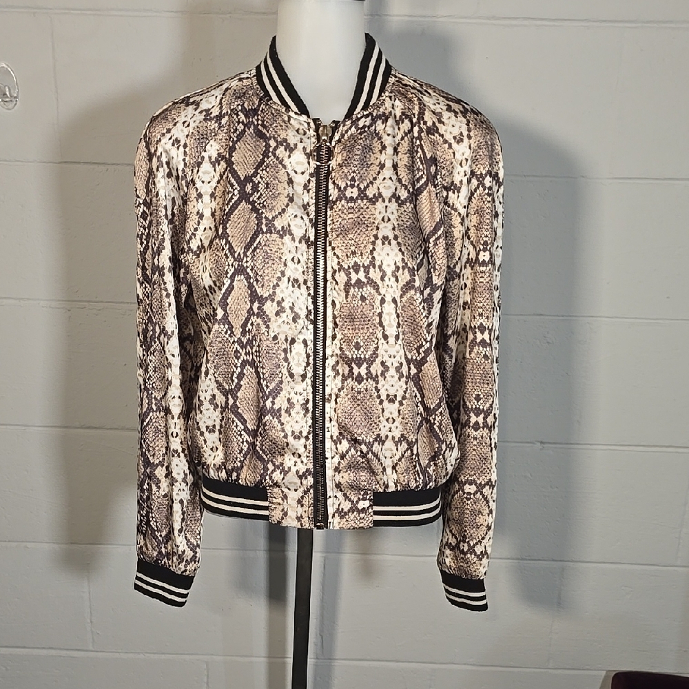 Women's Snake Print Bomber Jacket
